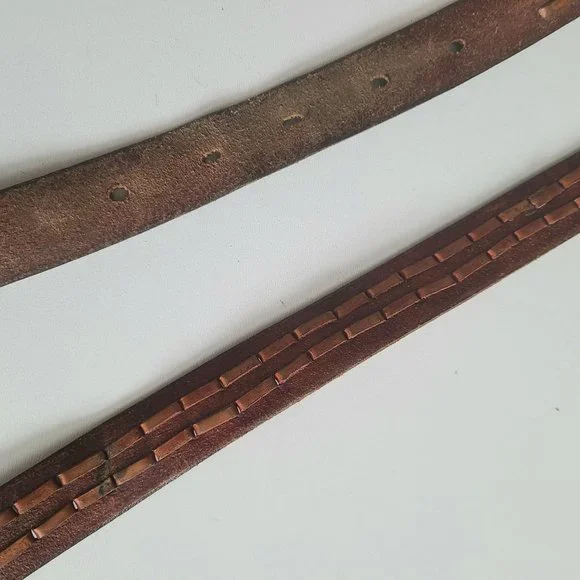 Hand made leather belt with braded details. - Picture 6 of 8